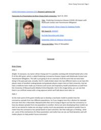 thumnail for COVID-19 Research Lightning Talk_ Brian Chang, Clark University_Transcript.pdf