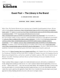 thumnail for Guest Post - The Library is the Brand - The Scholarly Kitchen.pdf