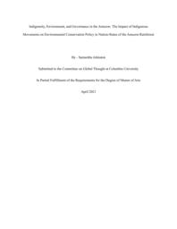 thumnail for Indigeneity, Environment, and Governance in the Amazon - SJ Thesis.docx.pdf