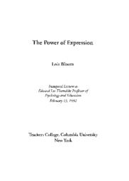 thumnail for Power_Of_Expression_-_Inaugural_Lecture__Edward_Lee_Thorndike_Professor.pdf