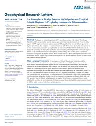 thumnail for Geophysical Research Letters - 2021 - Baek - An Atmospheric Bridge Between the Subpolar and Tropical Atlantic Regions  A-3.pdf