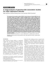 thumnail for Major Depressive Disorder Working Group of the Psychiatric GWAS Consortium - 2013 - A mega-analysis of genome-wide association studies.pdf