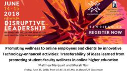 thumnail for NSWM 2018_Marquart and Nair_Promoting wellness to online employees and clients via innovative technology-enhanced activities.pdf