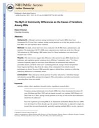 thumnail for Klitzman_The Myth of Community Differences as the Cause of Variations Among IRBs.pdf