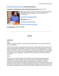 thumnail for COVID-19 Research Lightning Talk_ Austin Mast, Florida State University.pdf