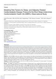 thumnail for Knowlden et al. Modeling Sleep and Adioposity-Associated Cardiometabolic Disease Risk SLUMBRx - JMIR Res Protoc 2021.pdf