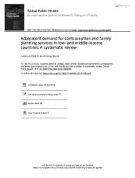 thumnail for Adolescent demand for contraception and family planning services in low and middle income countries A systematic review.pdf