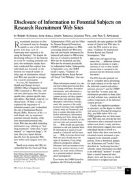 thumnail for Klitzman_Disclosure of Information to Potential Subjects on Research Recruitment Web Sites.pdf