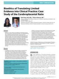 thumnail for Klitzman_Bioethics of Translating Limited Evidence Into Clinical Practice.pdf
