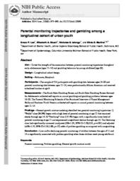 thumnail for Lee_Parental monitoring trajectories and gambling among a longitudinal cohort of urban youth.pdf