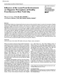 thumnail for Co-Bakken-2018-Influence of the Local Food Environment on Hispanics’ Perceptions of Healthy Food Access in New York City.pdf