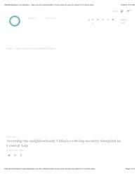 thumnail for TRENDS Research and Advisory - Securing the neighborhood- China’s evolving security footprint in Central Asia.pdf