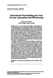thumnail for International Peacebuilding and Local Success - Severine.pdf