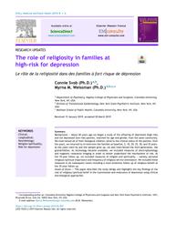 thumnail for Svob and Weissman - 2019 - The role of religiosity in families at high-risk f.pdf
