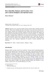thumnail for Klitzman_How Infertility Patients and Providers View and Confront Religious and Spiritual Issues.pdf