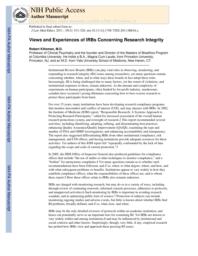 thumnail for Klitzman_Views and Experiences of IRBs Concerning Research Integrity.pdf