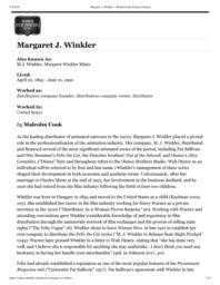 thumnail for Margaret J. Winkler – Women Film Pioneers Project.pdf