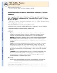 thumnail for Klitzman_Informed Consent for Return of IFs in Genomic Research.pdf