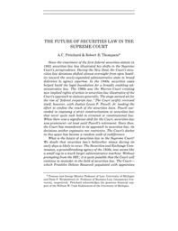 thumnail for A.C. Pritchard_Robert B. Thompson_2022_The Future of Securities Law in the Supreme Court.pdf