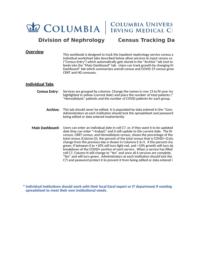 thumnail for Columbia University - Division of Nephrology - Census Tracking Dashboard.xlsx