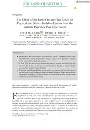 thumnail for Milbank Quarterly - 2023 - MUENNIG - The Effect of the Earned Income Tax Credit on Physical and Mental health Results from.pdf