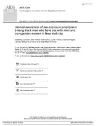 thumnail for Limited awareness PrEP black MSM NYC AIDS Care 2017 (1).pdf