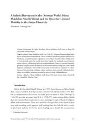 thumnail for A Safavid Bureaucrat in the Ottoman World Mirza Makhdum Sharifi Shirazi and the Quest for Upward Mobility in the İlmiye Hierarchy.pdf