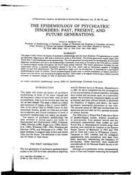 thumnail for Weissman - THE EPIDEMIOLOGY OF PSYCHIATRIC DISORDERS PAST, P.pdf