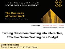 thumnail for Marquart_Turning Classroom Training into Online Training_NSWM28_6.16.17.pdf
