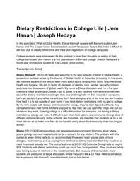 thumnail for Dietary Restrictions in College Life Jem Hanan Joseph Hedaya.pdf