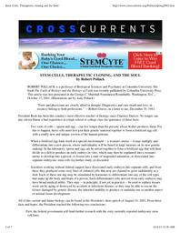 thumnail for Robert E. Pollack - 2002 - STEM CELLS, THERAPEUTIC CLONING, AND THE SOUL.pdf