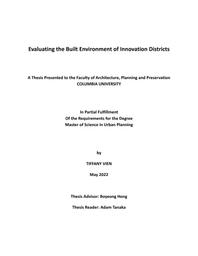 thumnail for Vien_2022_Evaluating the Built Environment of Innovation Districts.pdf