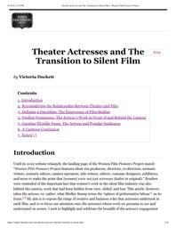 thumnail for Theater Actresses and The Transition to Silent Film – Women Film Pioneers Project.pdf