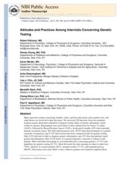thumnail for Klitzman_Attitudes and Practices Among Internists Concerning Genetic Testing.pdf
