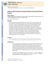 thumnail for Klitzman_Views of Discrimination Among Individuals Confronting Genetic Disease.pdf