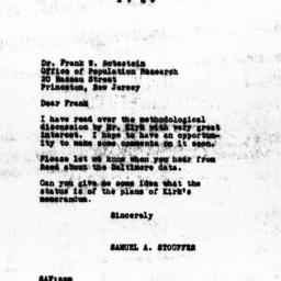 Letter from Samuel A. Stouf...