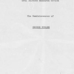 Reminiscences of George Rub...