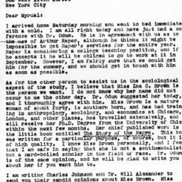 Letter from Guy B. Johnson ...