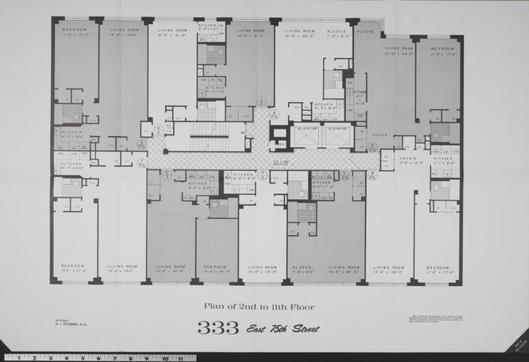 333 E. 75 Street, Plan Of 2nd To 11th Floor Columbia
