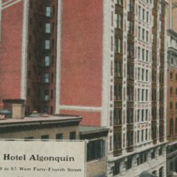 Hotel Algonquin 59-65 West ...