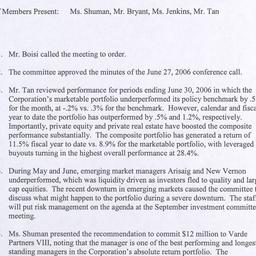 Investment Committee Meeting