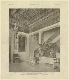 Plate XXXIV. Main staircase, second floor hall, Residence, Payne Whitney, 972 Fifth Ave., New York. McKim, Mead & White, Architects. T. D. Wadelton, Interior Decorations and Woodwork. F. B. Johnston, Photo