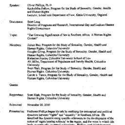 Minutes, 2000-11-01. Sexual...