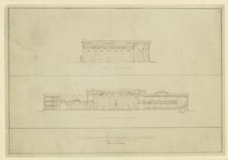 McKinley Birthplace Memorial Competition. North elevation. Longitudinal section