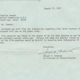 Letter from Joseph M. Andre...