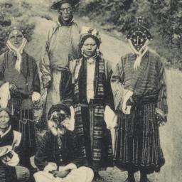 Postcard featuring black an...
