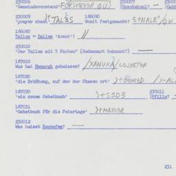 Western questionnaire, answ...
