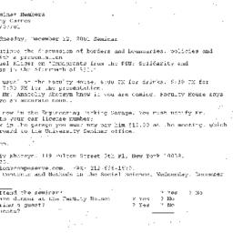 Announcements, 2001-12-12. ...
