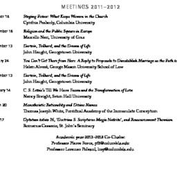Schedules, Catholicism, Cul...