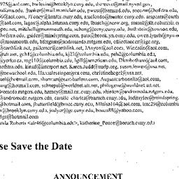 Announcements, 2005-03-07. ...